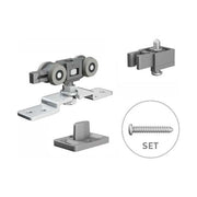 Omge 1390 Accessori Porte Scorrevoli Doppie Set 6 Pezzi Carrelli Acciaio Fermaporta Guida Nylon
