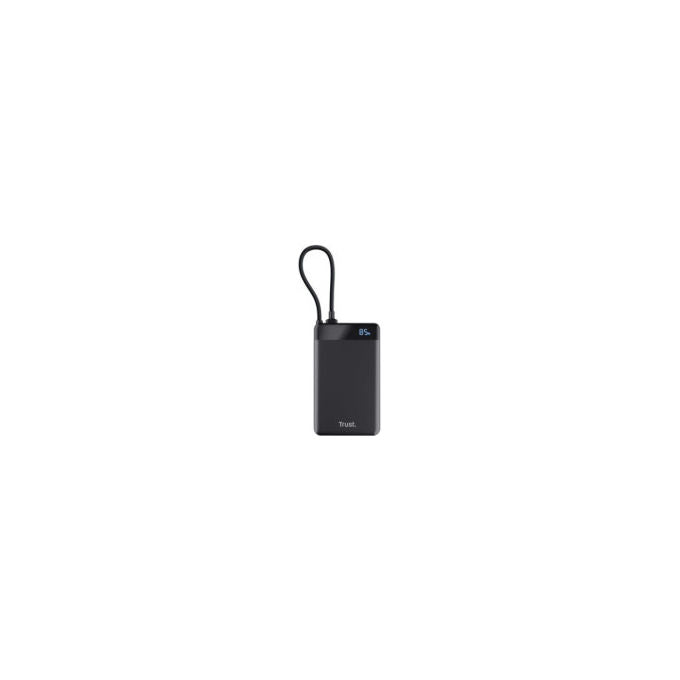 Trust FIERA 10.000 POWERBANK FIXED CABLE Powerbank 10000 mAh con Cavo Integrato colore Nero