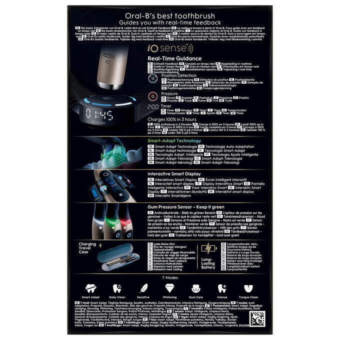 Oral-B 80857438 iO 10 Spazzolino elettrico con display interattivo 10 modalita' autonomia 14 giorni colore Lunar Gold