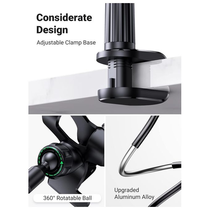 Ugreen Multifunction Phone Clip Stand 90cm Nero