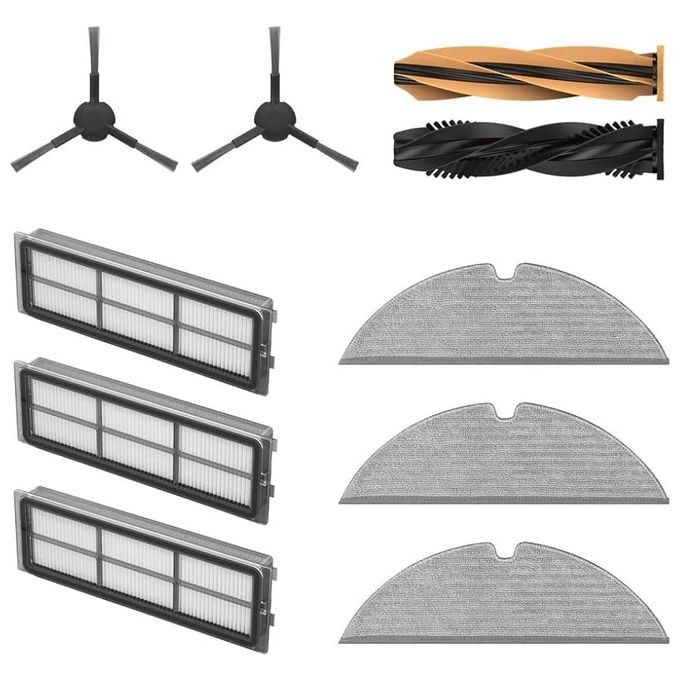 Dreame RAK72 Kit Accessori per Robot Aspirapolvere D20 Plus con Spazzola HyperStream DuoBrush Filtro Antipolvere Spazzole Laterali Sacchetti Polvere e Panni Mop colore Nero
