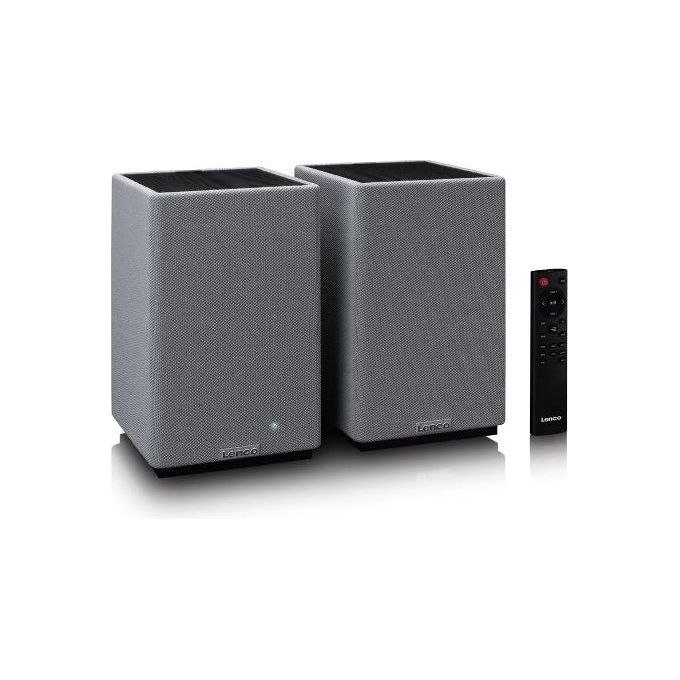 Lenco SPB240BKGY Coppia Casse Attive 2 x 40 W Bluetooth 5.3 Classe D Grigio e Nero