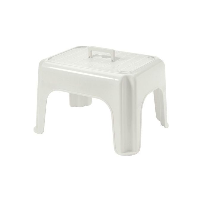 Tontarelli S2215917 Dumbo Sgabello Bagno Impilabile con Maniglia in Resina Termoplastica colore Bianco