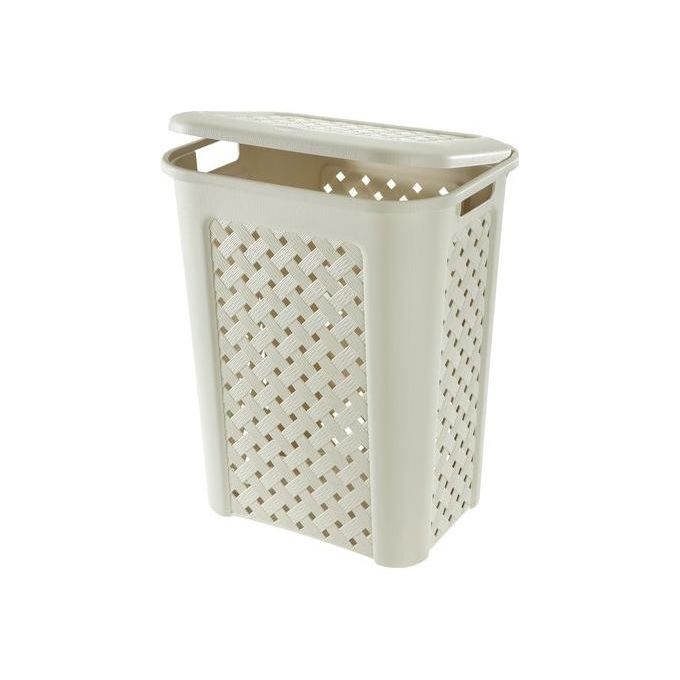 Tontarelli 2111901 Arianna Cesta Portabiancheria Traforata 30 L con Coperchio colore Angora