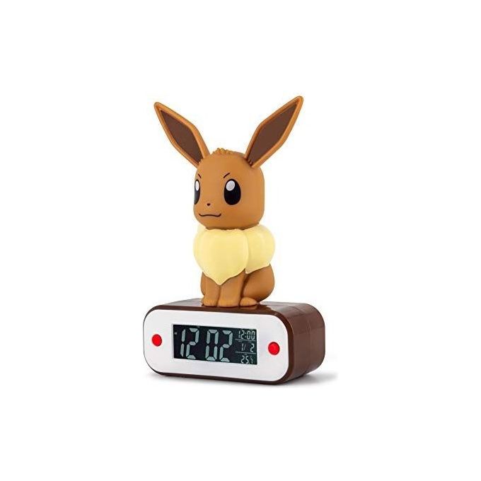 Teknofun 811370 Sveglia Lampada LED Pokemon Eevee Display LCD Digitale Ora Data Temperatura 18 cm
