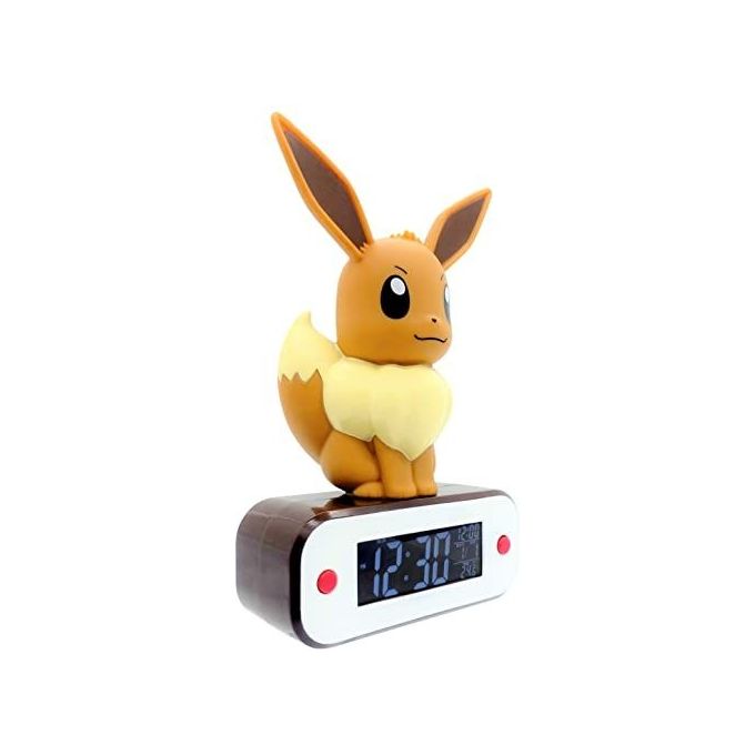 Teknofun 811370 Sveglia Lampada LED Pokemon Eevee Display LCD Digitale Ora Data Temperatura 18 cm