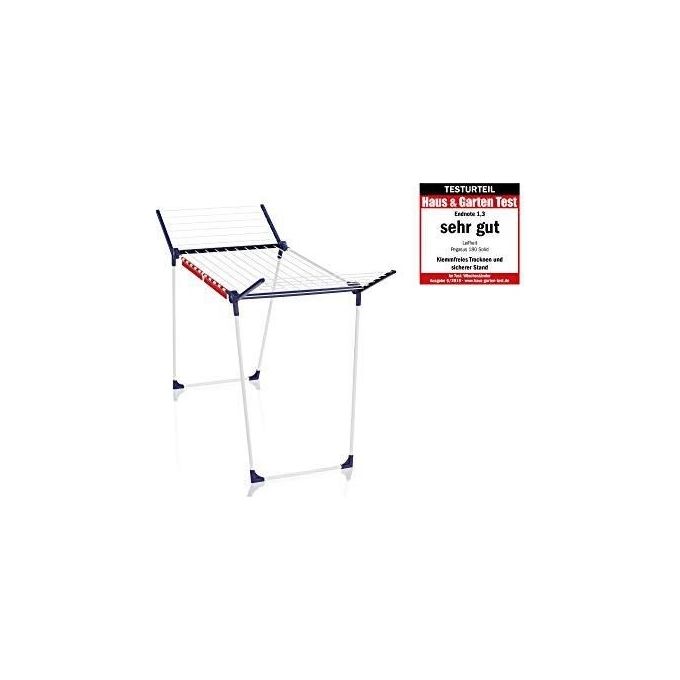Leifheit Pegasus 180 Classic Stendibiancheria da Pavimento Blu e Bianco per Asciugatura Efficiente e Spazio Ottimizzato