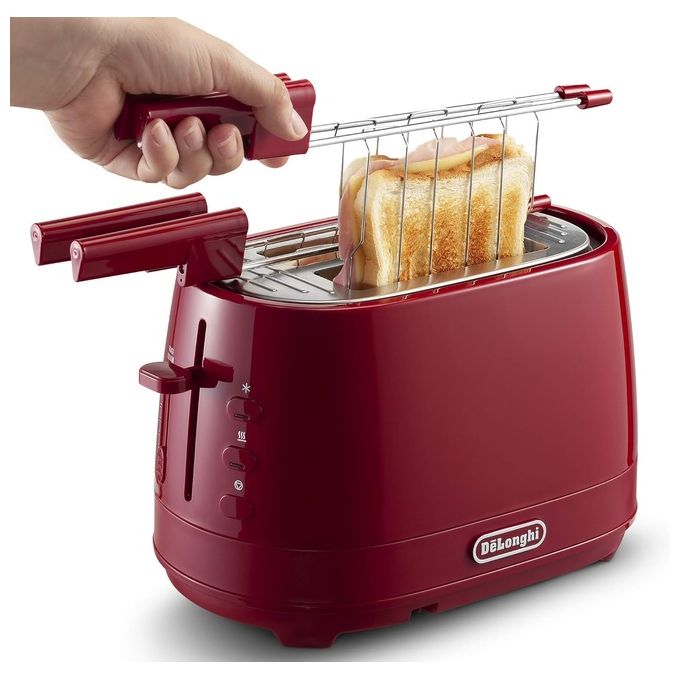 DeLonghi CTLAP2203R Tostapane a 2 Scomparti Potenza 550 W Rosso