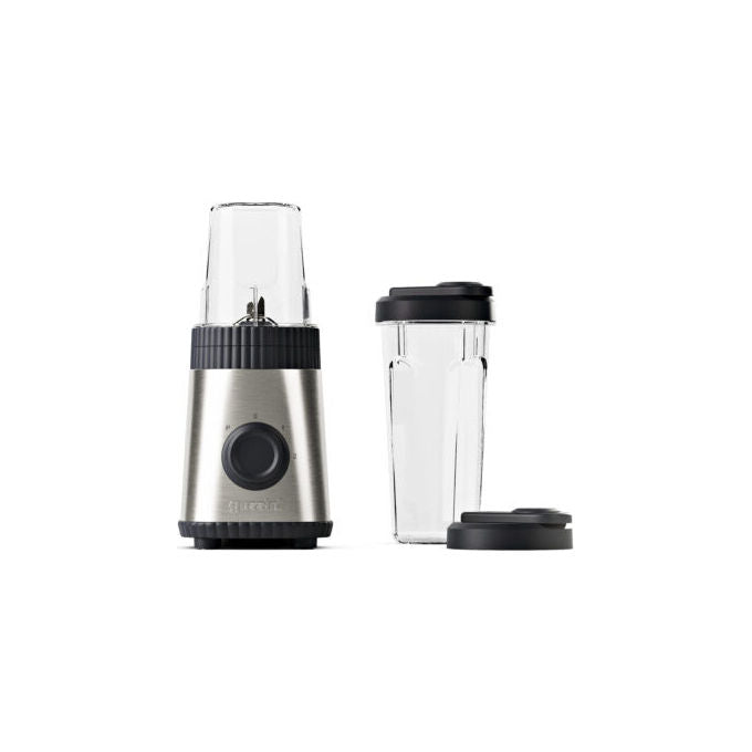 Guzzini 148500184 Sous Chef Frullatore Portatile Doppia Lama in Acciaio Inox Due Velocita' Funzione Pulse Bicchieri Lavabili in Lavastoviglie Capacita' 600 ml e 300 ml colore Antracite