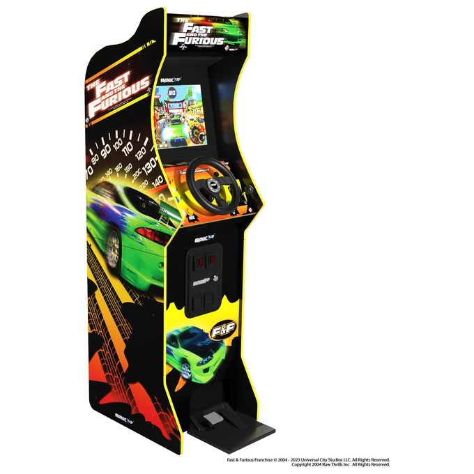 Arcade1Up FAFA300211 The Fast and The Furious Cabinato Arcade Deluxe 2 Giochi Volante Pedali Wi-Fi Schermo 17'' colore Multicolore