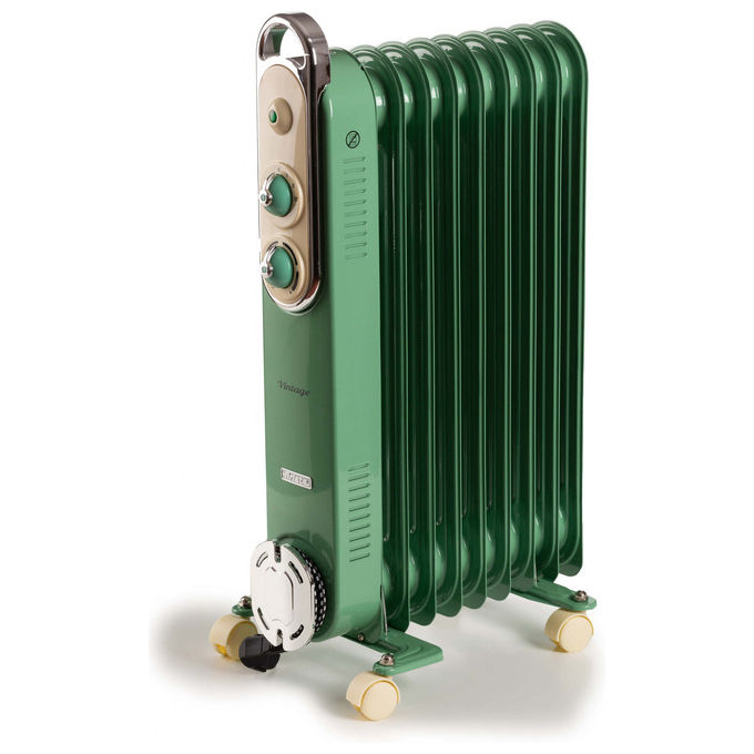 Ariete Radiatore ad Olio Vintage Verde, 9 Elementi, 2000W