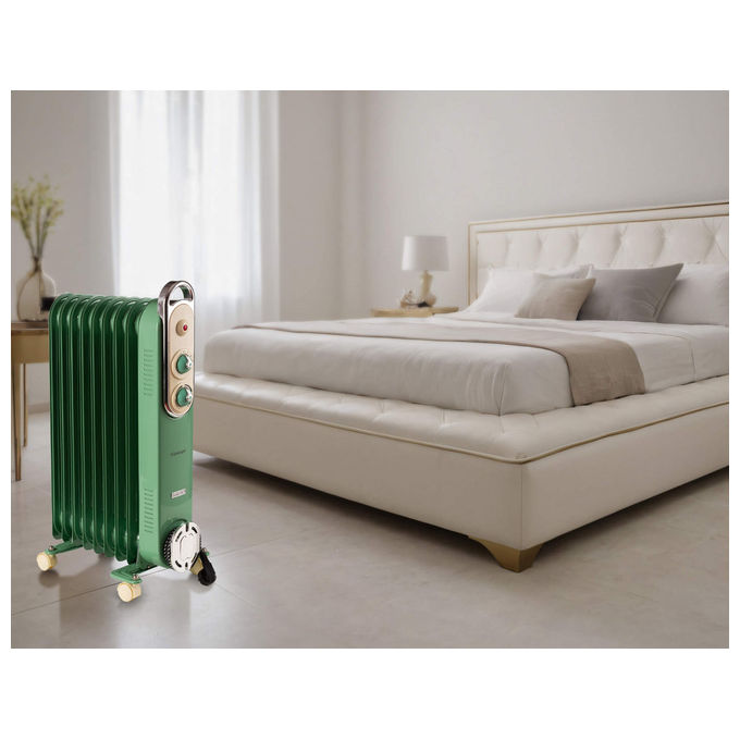 Ariete Radiatore ad Olio Vintage Verde, 9 Elementi, 2000W