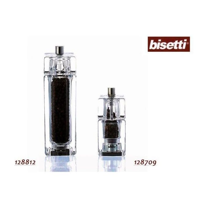 Bisetti 826 Macinapepe Acrilico Quadro meccanismo acciaio temprato 14.5 cm colore Trasparente