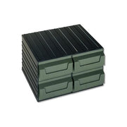 Terry N 7 4C Servo Cassettiera Modulare 4 Cassetti con Portaetichette Frontali Componibile Plastica colore Verde
