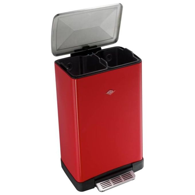 WESCO 381411-73 Big Double Boy Pattumiera 36 L (2 x 18 L) con Pedale Acciaio Inox e Fissaggio Sacchetti colore Nero