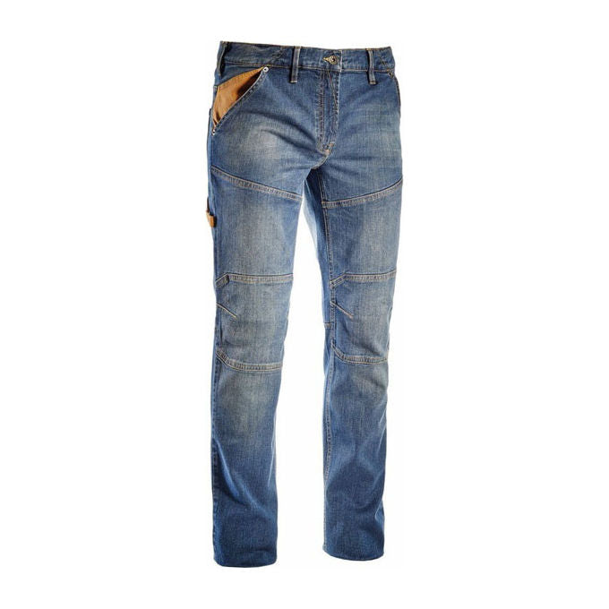 Diadora Utility 170752-C6207 Stone Plus Pantalone da Lavoro Denim Elasticizzato Stone Washed Slim Fit colore Blu