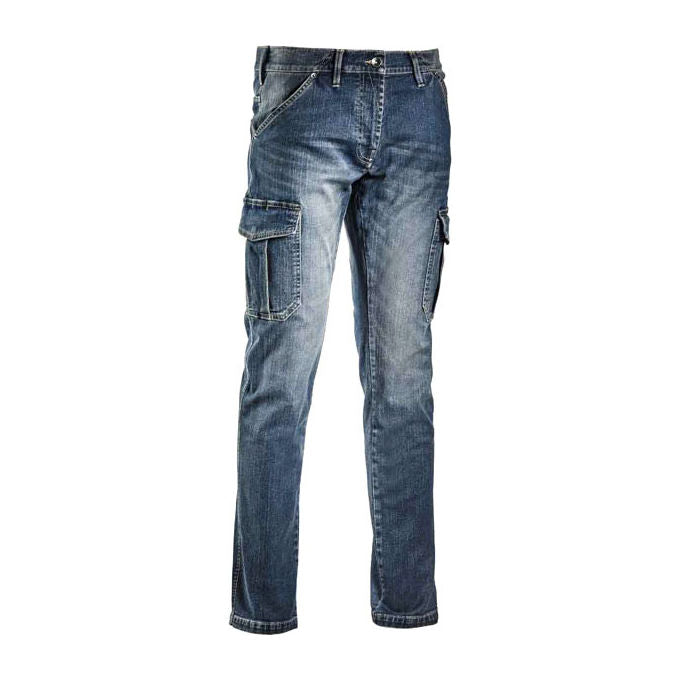 Diadora 702.172115 Cargo Stone Pantaloni da Lavoro Jeans Elasticizzati 98% Cotone 2% Elastane ISO 13688:2013 colore Blu
