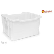 Giganplast GPS455320 Strong Cesta Trasporto 60x50x36 cm HDPE uso alimentare portata 70 Kg sovrapponibile colore Bianco
