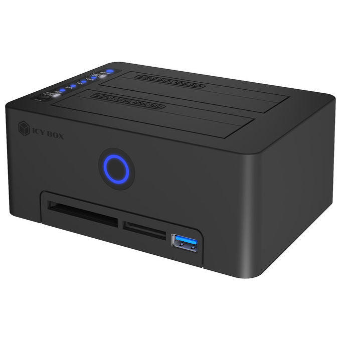 ICY BOX 61120 IB-1233CL-CR Caddy per HDD SSD SATA con Lettore di Schede USB 3.2 Gen 1 Type-A Nero