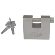 Iseo P2407513S Clarus Lucchetto Antiscasso Corazzato 75 mm per Serranda Stelo 12 mm 3 Chiavi