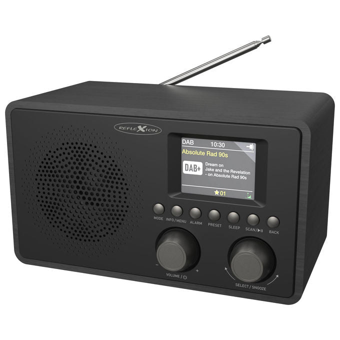 Reflexion HRA1824DAB+SCHWA Radio DAB+ con Bluetooth e ingresso AUX colore Nero