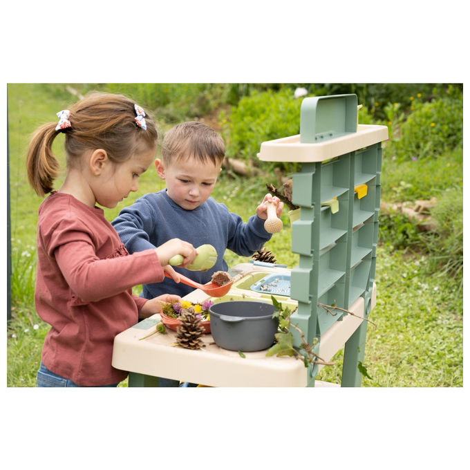 Smoby 3032168402089 Smoby Life Cucina da Gioco con Acqua e Sabbia 15 Accessori (72x36x99 cm) colore Multicolore