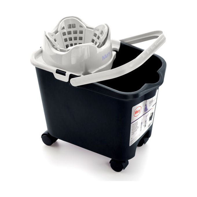 Rayen 0336.12 Mery Secchio Mocio con Strizzatore Automatico 14 L Ruote Girevoli colore Grigio