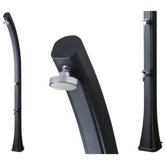 Gre SSR25 Doccia Solare da Esterno in Resina con Lavapiedi 25 Litri Altezza 219 cm colore Nero