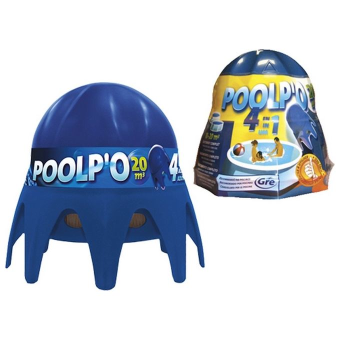 GRE 08013A Poolp'o Trattamento Acqua 4 in 1 per Piscine 10-20 m³ 500 g colore Nero