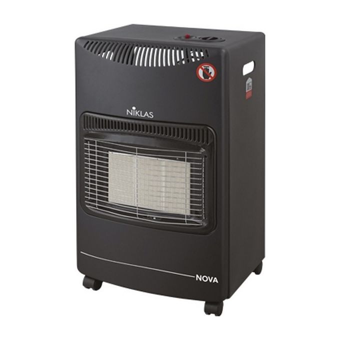 NIKLAS PR4490D1 Nova Stufa a Gas Infrarossi 4200 W 3 Elementi con Sistema ODS e Ruote per Spostamento colore Nero