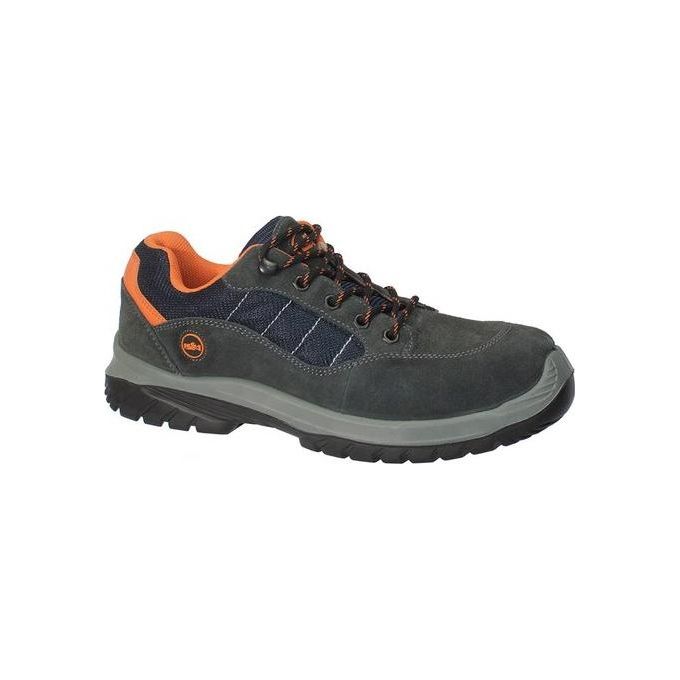 ISSALINE 06893R Sparta Scarpa Antinfortunistica Bassa S1P SRC Pelle Scamosciata Unisex taglia 39 colore Grigio Arancione