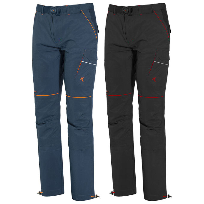 Issaline 9032B Boom Light Pantaloni da Lavoro Softshell Stretch 4-Way Trattamento 3M SCOTCHGARD colore Blu Avio