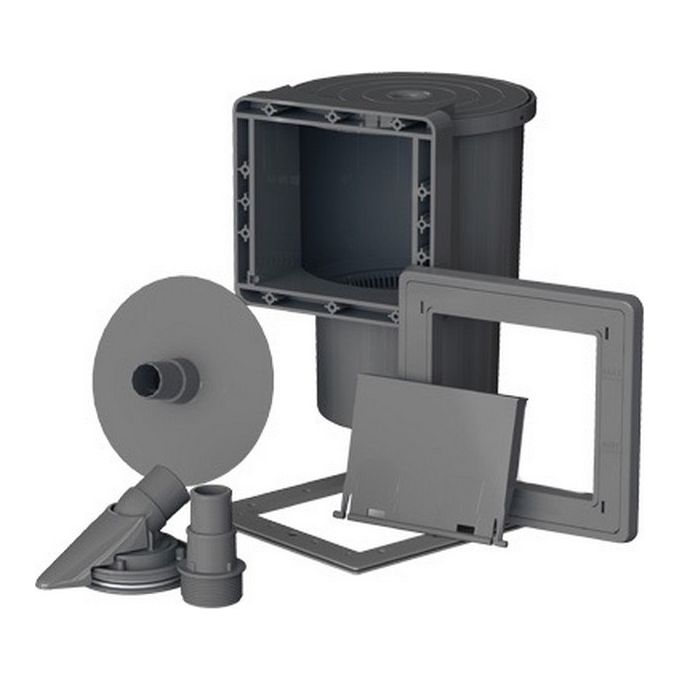 Gre AR100G Skimmer per Piscina Fuori Terra con Bocchetta di Immissione in ABS colore Grigio