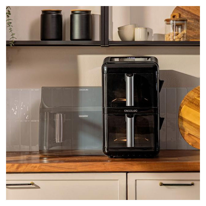 Cecotec A01EU01109325 Cecofry DuoLevel 12000 Window Friggitrice ad aria 12 L 2900 W 2 Cestelli 10 Programmi Touch colore Nero