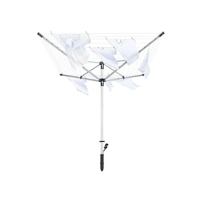 Leifheit Stendipanni Ombrello Linolift 500 Innovative Soluzione per Asciugare la Biancheria in Giardino con Struttura Resistente e Design Funzionale