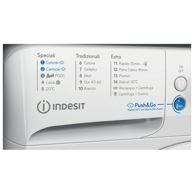 Indesit BWE91498XWKVIT Lavatrice a libera installazione 9 Kg 1351 rpm Classe A Inverter Vapore (85x60x63 cm) colore Bianco