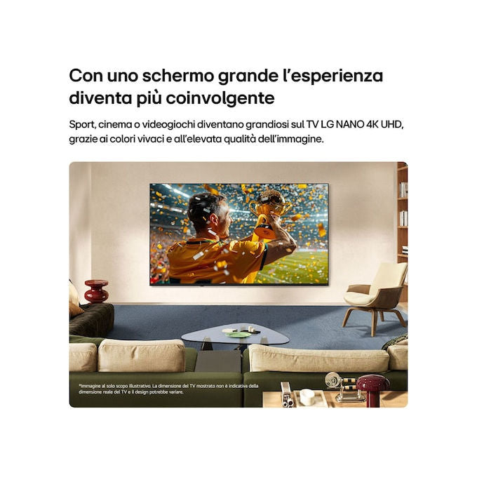 LG 85NU850B6LA Nano AI NU85 TV 85'' 4K UHD LED NanoCell webOS 26 con Multi AI HDR10 Pro AI Sound Pro colore Nero