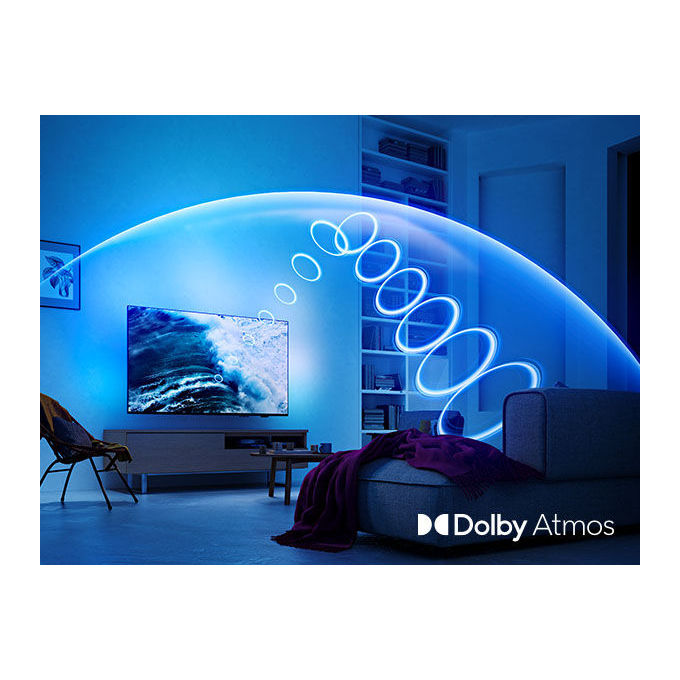 Philips tv QLED 4K 85 pollici, 85PUS8510-12, Ambilight, Smart TV Titan OS, Dolby Atmos, HDR10+, HDMI 2.1, nero