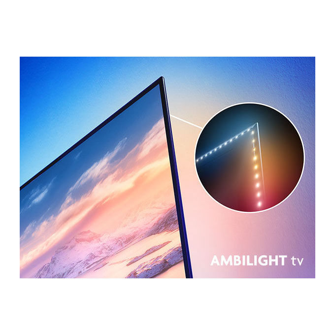 Philips tv QLED 4K 85 pollici, 85PUS8510-12, Ambilight, Smart TV Titan OS, Dolby Atmos, HDR10+, HDMI 2.1, nero