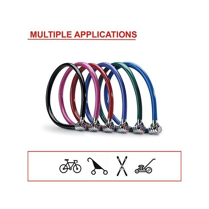 Master Lock 8631 Quantum Cavo Antifurto a Combinazione 3 cifre 55 cm diametro 6 mm colore Mix