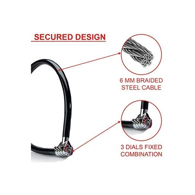 Master Lock 8631 Quantum Cavo Antifurto a Combinazione 3 cifre 55 cm diametro 6 mm colore Mix