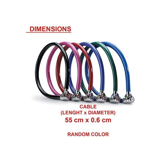 Master Lock 8631 Quantum Cavo Antifurto a Combinazione 3 cifre 55 cm diametro 6 mm colore Mix
