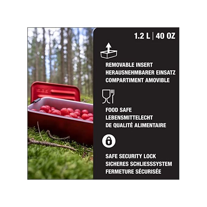 SIGG 207607 Metal Box Plus L Lunchbox in Alluminio 1.4 L con Inserto Separatore Colore Rosso