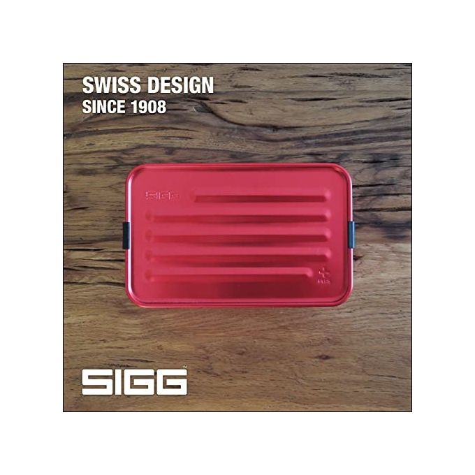 SIGG 207607 Metal Box Plus L Lunchbox in Alluminio 1.4 L con Inserto Separatore Colore Rosso