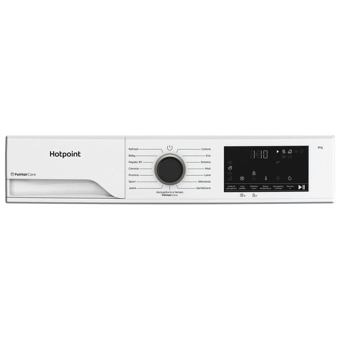 Hotpoint 869991720120 HPT 84D BS IT Asciugatrice a Libera Installazione 8 Kg Classe C Pompa di Calore PetHair Care Motore Inverter (60x61x85 cm) colore Bianco