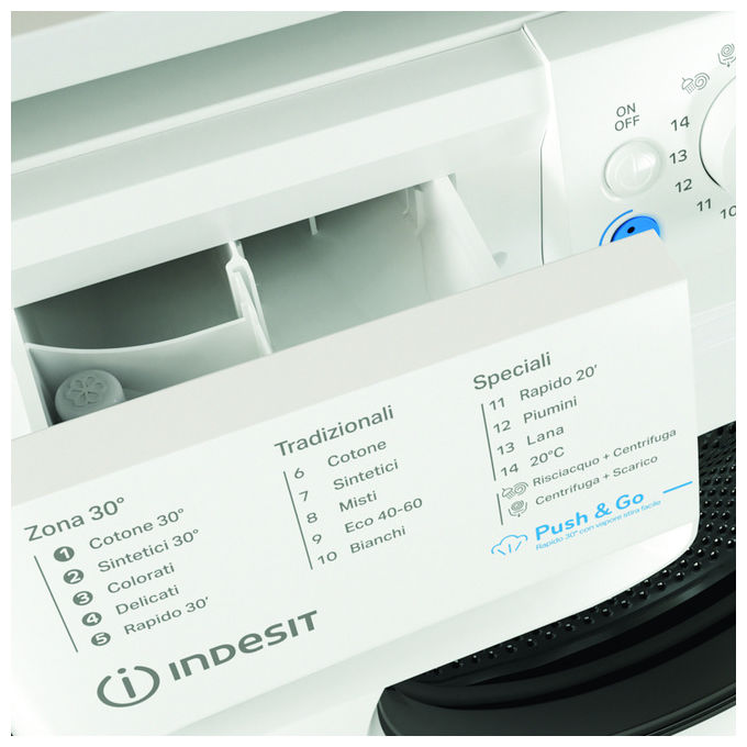 Indesit 869993315970 BWSA 7126X WV IT Lavatrice Caricamento Frontale 7 Kg 1200 rpm Classe A Inverter Display LED Vapore (85x59.5x43.5 cm) colore Bianco