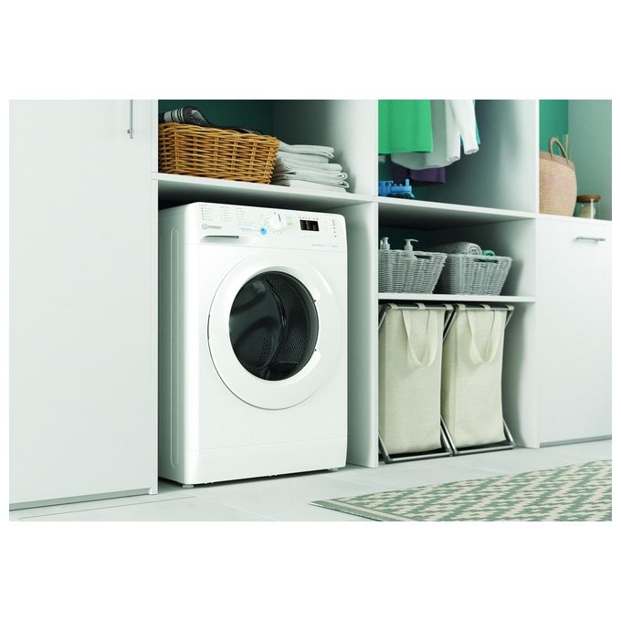 Indesit 869993315970 BWSA 7126X WV IT Lavatrice Caricamento Frontale 7 Kg 1200 rpm Classe A Inverter Display LED Vapore (85x59.5x43.5 cm) colore Bianco