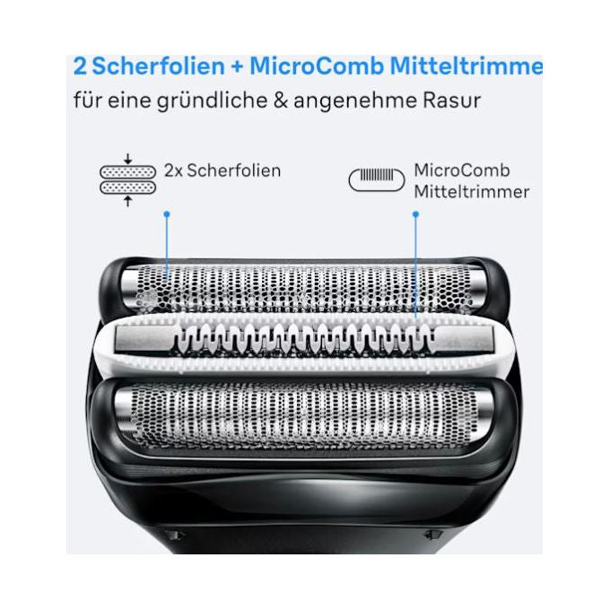 Braun 3010BT Series 3 Rasoio elettrico uomo secco e umido 3 testine autonomia 45 min colore Blu