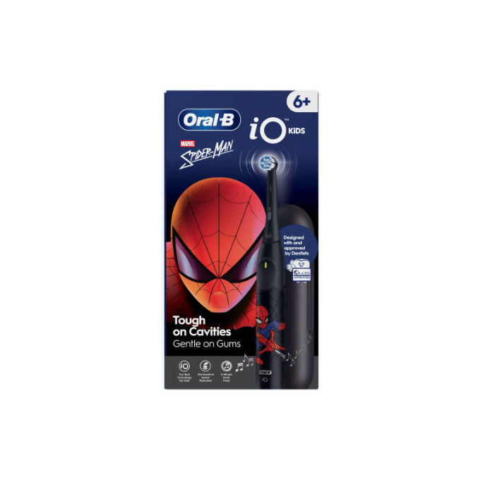 Oral-B IO 2 JUNIOR SPIDERMAN iO Kids Spazzolino elettrico Rotante Bambini 6 Anni 3 modalita' Timer 2 min custodia da viaggio colore Nero