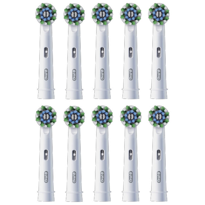 Oral-B EB50RX Pro Cross Action Testine per Spazzolino 10 Pezzi Setole a X Indicatore Usura colore Bianco